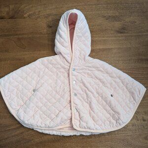 Ralph Lauren Quilted Pink Hooded Poncho with Snap Closures, 6 months